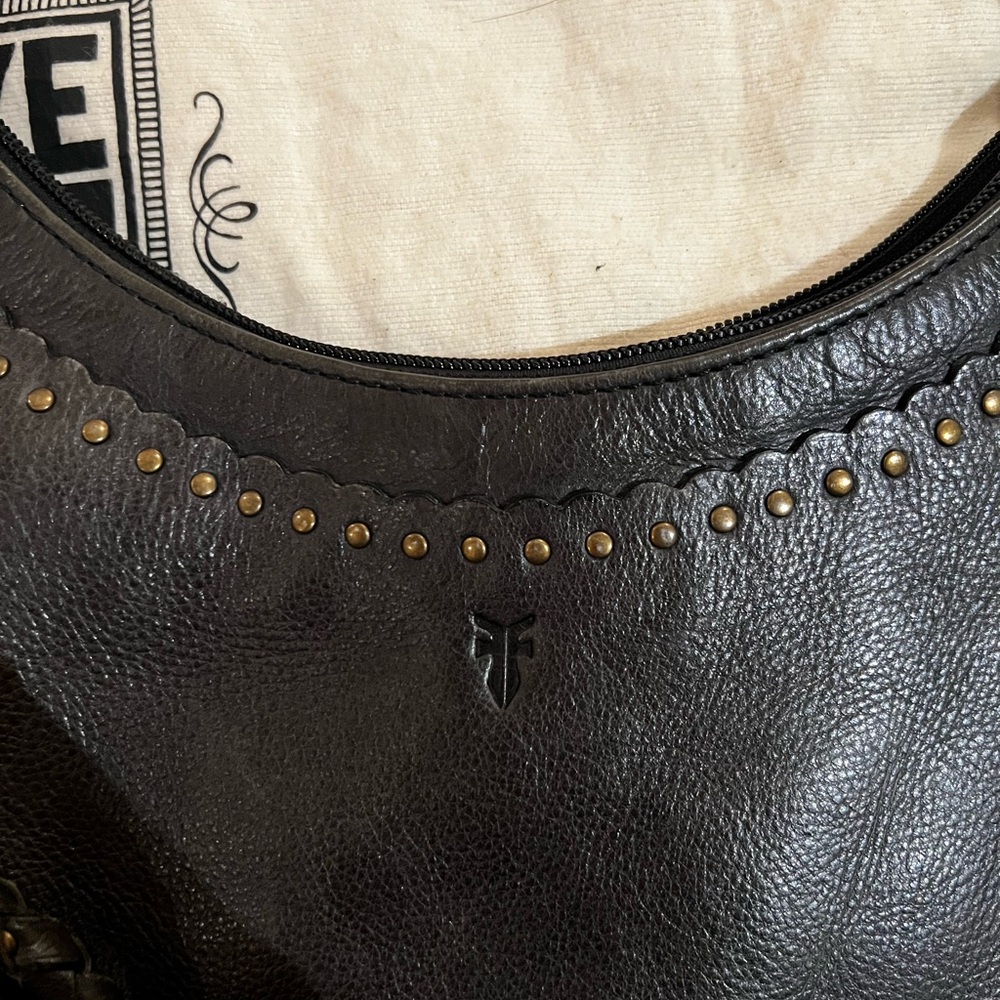 Black Leather Fringe Hobo Bag - Picture 3 of 16
